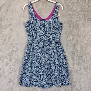Levis Dress Womens Small Blue White Paisley Sleeveless Lined Scoop Back Zipper